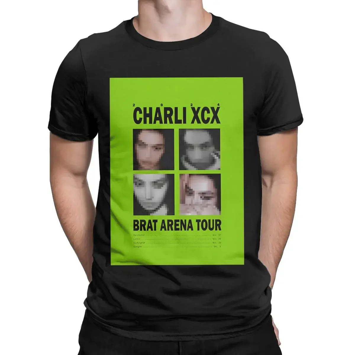 

Charli Xcx Brat Promotional Poster T-Shirts Birthday Clothing for Men Pop Music Vintage 100% Cotton Tee Shirt Crewneck T Shirts