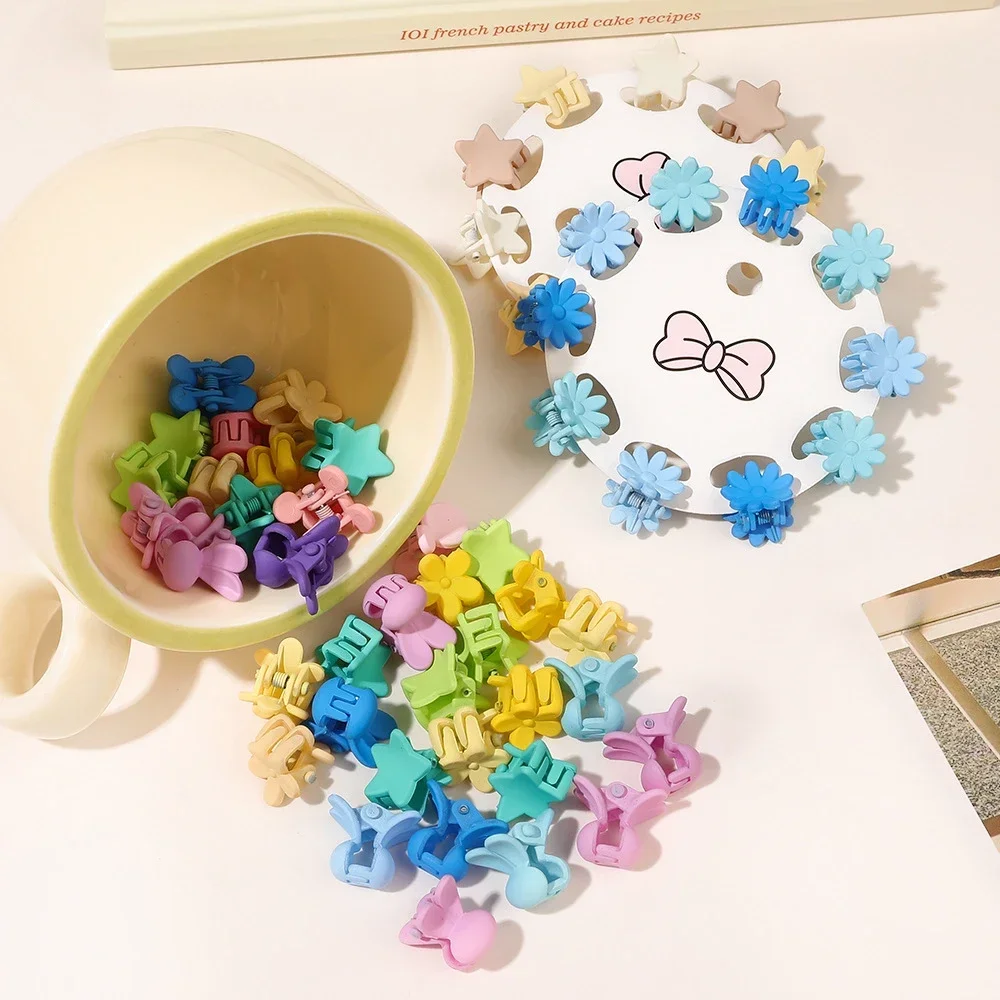 10pcs/set Small Cute Hair Claws Clips for Girls Baby Colorful Hairpin Cartoon Rabbit Flower Crown Star Hair Clips Accessories