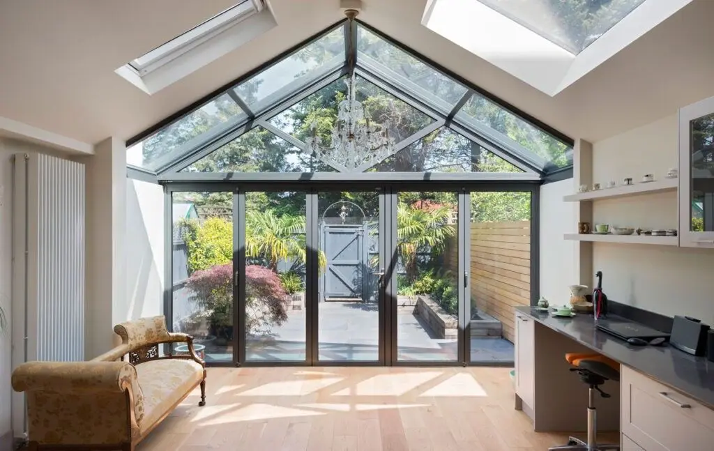 Aluminium Patio Doors Modern Exterior Veranda Large Folding Door Panoramic Tempered Glass Double Glazed Accordion Bifold Door