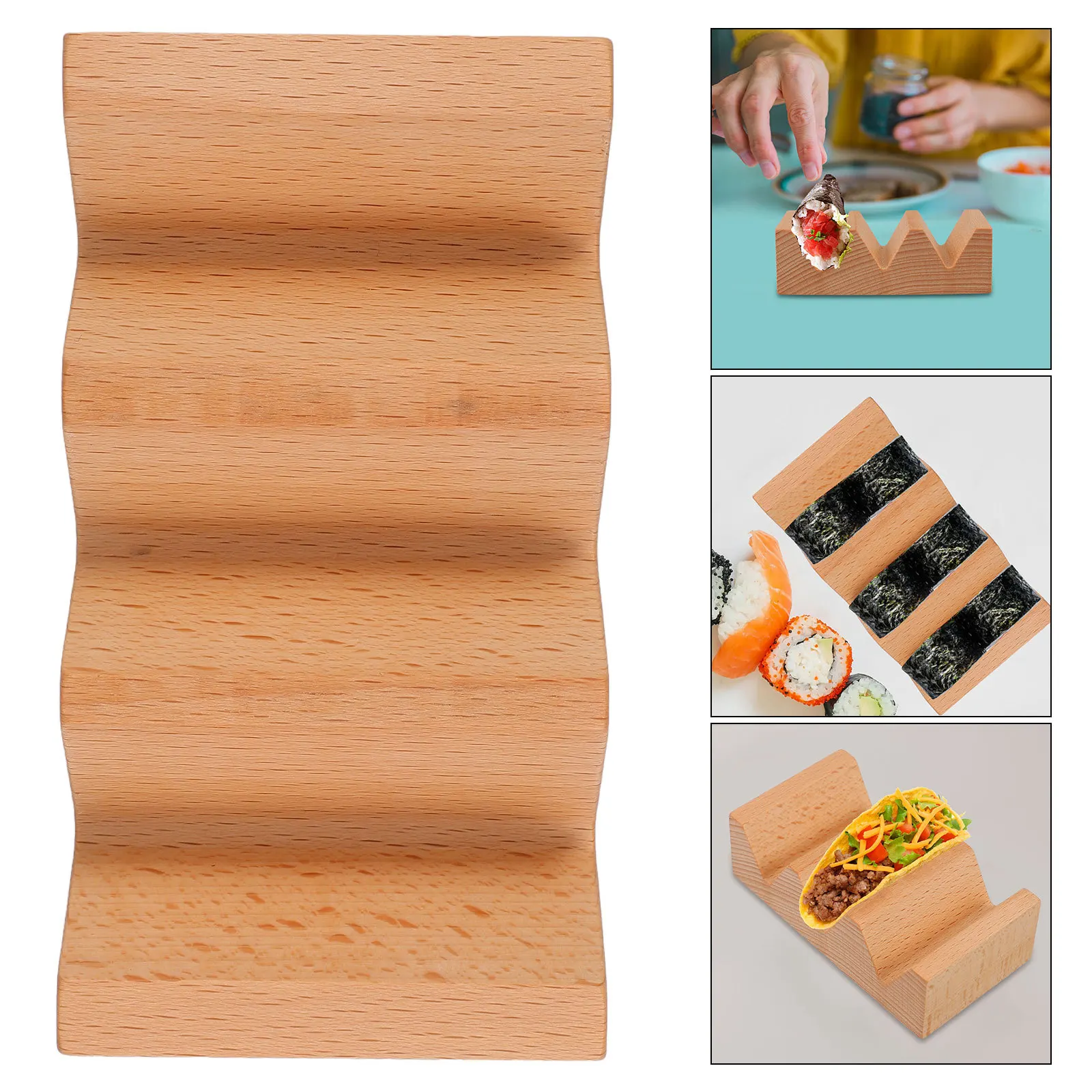 

Tortilla Rack Serving Wear-Resistant Sushi Dish Tray Sushi Holder Wooden Trays Restaurant Supplies Reusable Plate Corn Husk