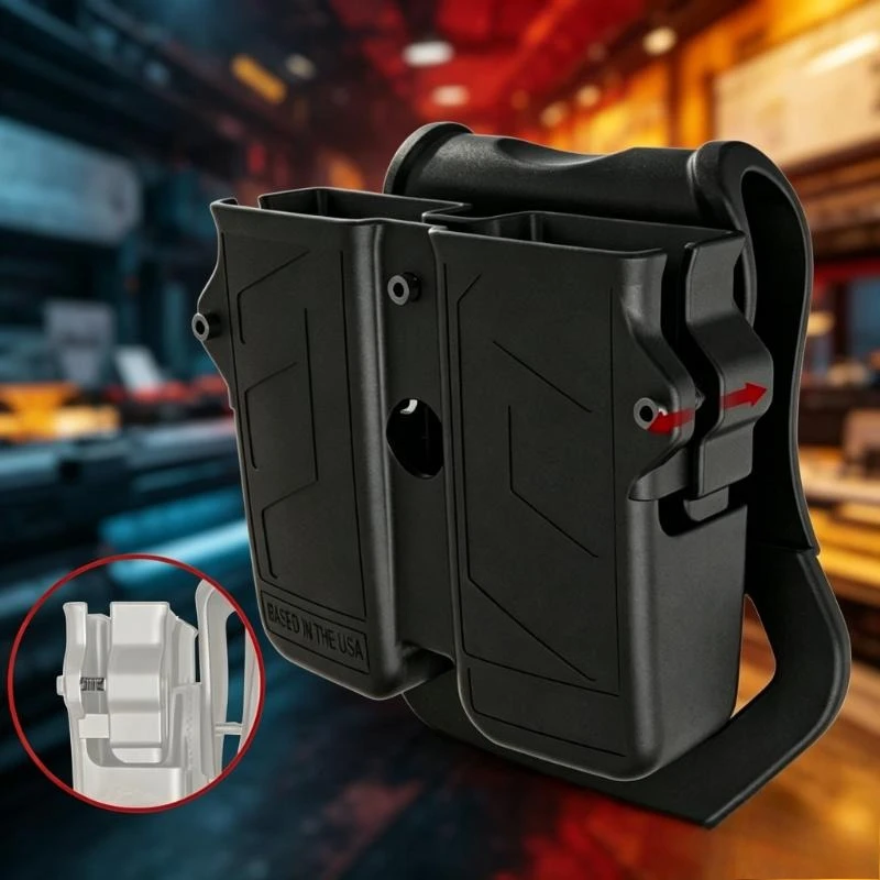 

Heavy Duty Tactical Mag Pouch 9mm 10mm .40 .45 Single Double Stack Holder Outdoor Shooting Waist Belt Storage Accessories