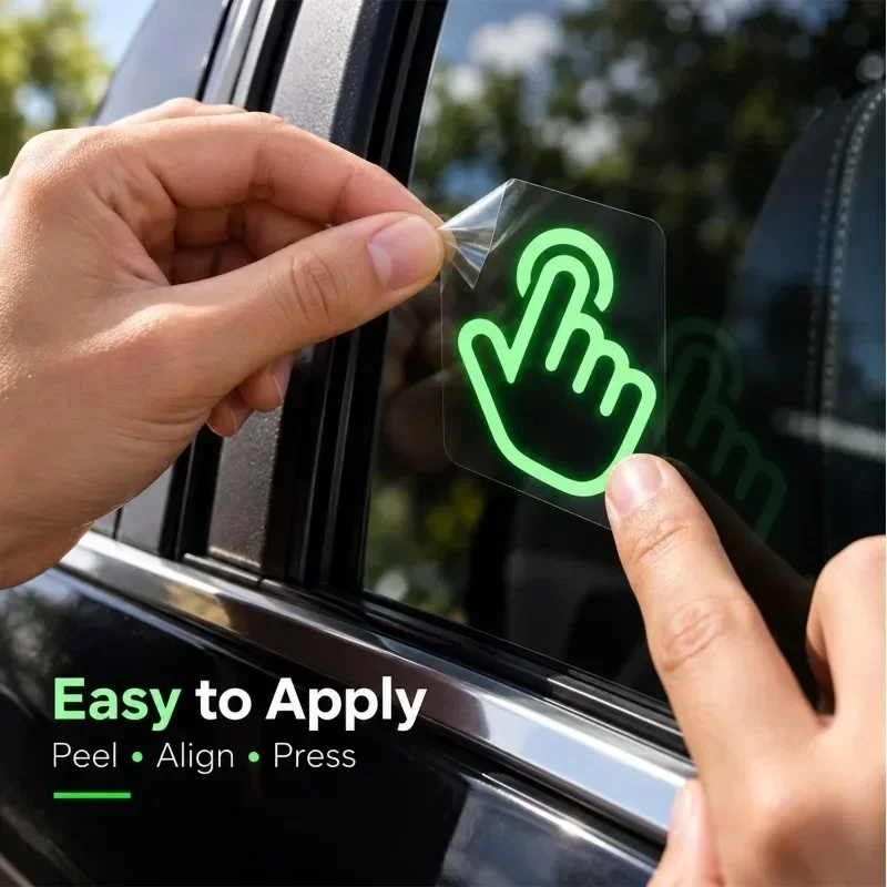 Car Interior Window Luminous Stickers Car Self Adhesive Luminous Gesture Sticker Used for Marking Switch Indicators At Night