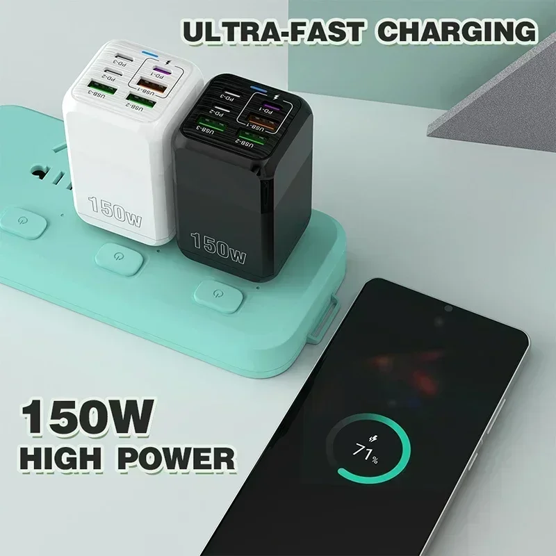 Xiaomi 150W Super Quick Charger Cable Ultra High Speed Fast Charging 6 Ports PD Type C QC USB 3.0 For IPhone Samsung Charger