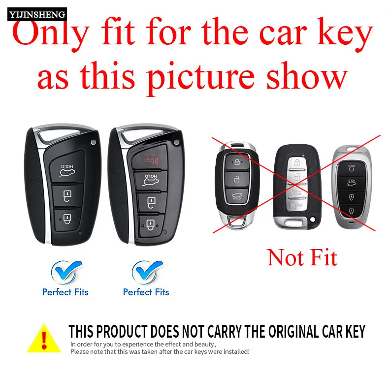 Zinc Alloy + Leather Car Key Case Cover For Hyundai Grand Santa Fe 3 DM Ix45 Ix35 Genesis DH Grandeur Azera HG Equus 2013 - 2016