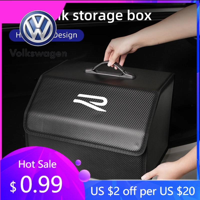 

2026 Hot For Volkswagen VW Car Trunk Storage Box Organizer Stowing Tidying Container Bag For Volkswagen VW Golf Polo Tiguan Pass
