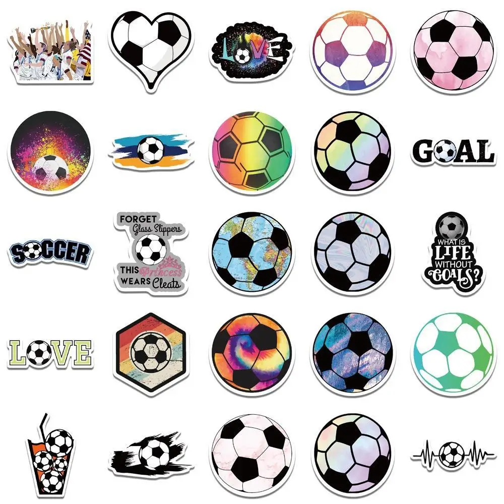 10/30/50PCS New Cool Popular Cartoon Football Sports Stickers Pack Skateboard Guitar Decoration DIY Laptop PVC Graffiti Wholesal