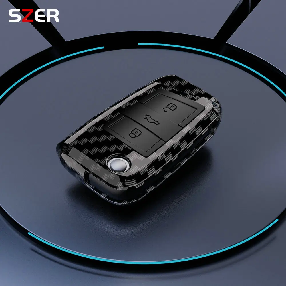 Abs kohle faser autos chl üssel koffer volle abdeckung fob für vw volkswagen golf 7 mk7 tiguan mk2 sitz ateca leon fr 2 ibiza skoda octavia