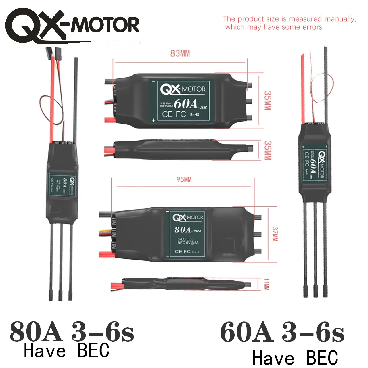 QX-MOTOR 64mm 12 Blades EDF Ducted Fan QF2822 2200KV 2400KV 3500KV 3800KV 4300KV Brushless Motor  With 60A 80A  6s ESC