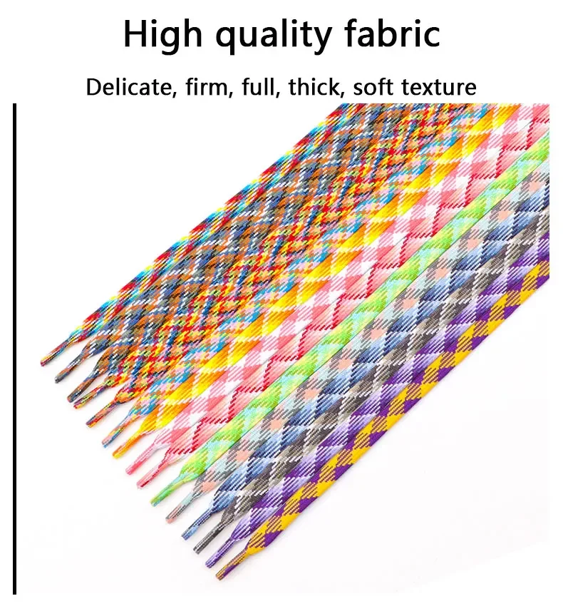 Flache Schnürsenkel für Sneaker, Regenbogen-Schnürsenkel, bunte, gestreifte Schnürsenkel für Damen und Herren, Breite 1 cm, Länge 100/120/140/160 cm, 1 Paar. – Detail 4