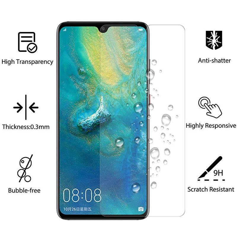 ฟิล์มกระจกเทมเปอร์กันรอยหน้าจอสำหรับ Huawei P30 Lite P 30 P30lite แสง P30lit ฟิล์มกันรอย Huaweip30สว่าง