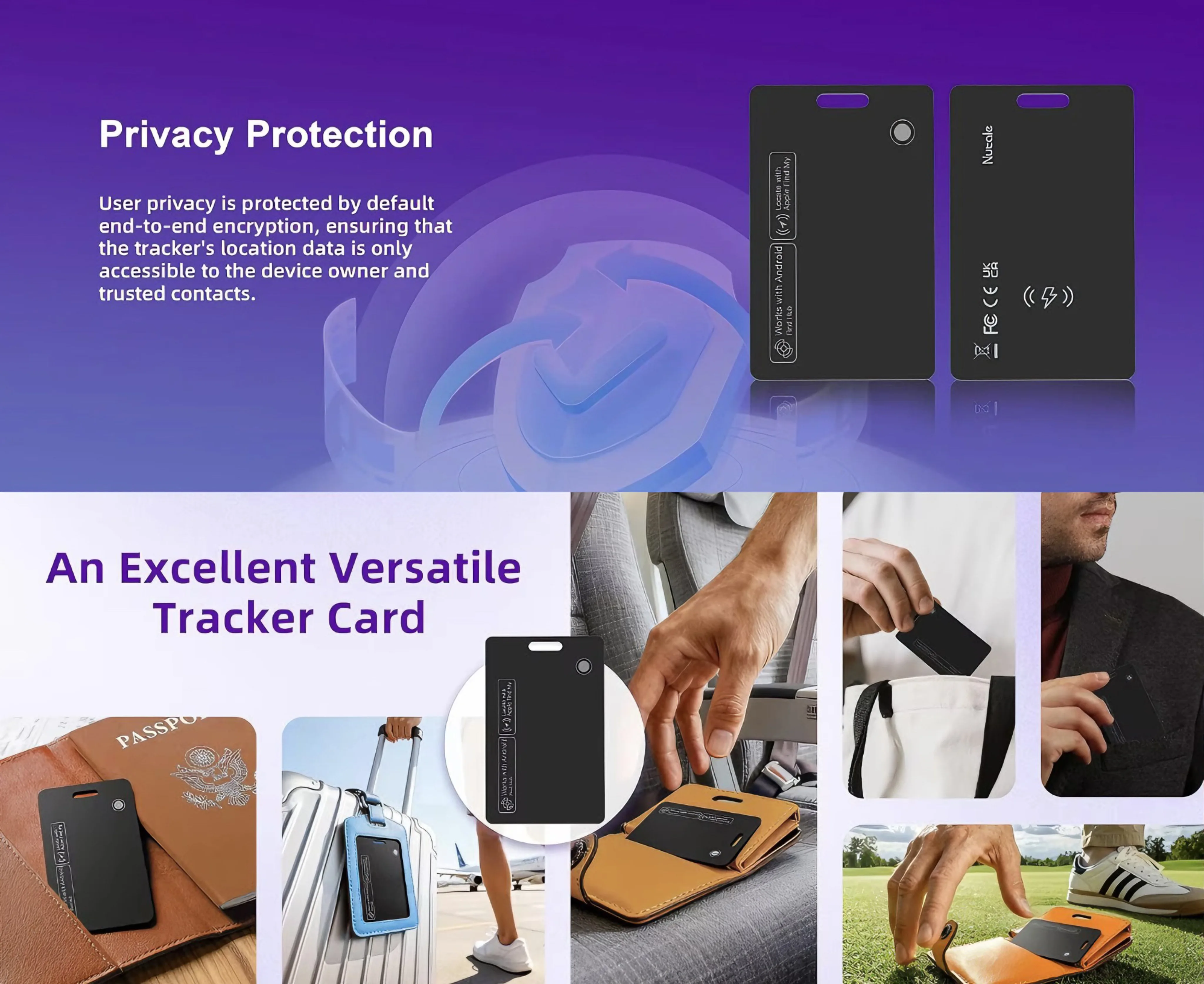 Für Apple Smart Locator GPS-Tracker Positionierungs-Tag Gepäck Reisepass Geldbörse Bluetooth Anti-Verlust-Karte Kompatibel mit Find My – Detail 1