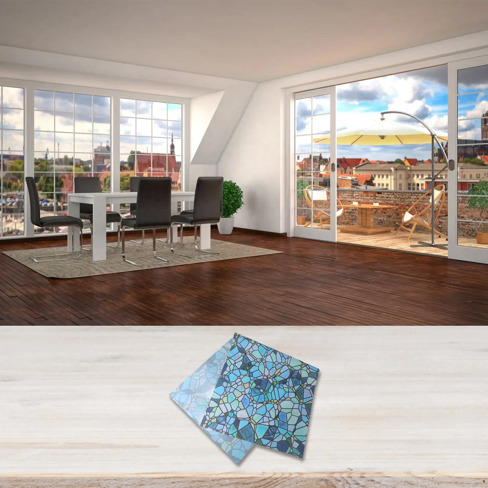 Decor Glass Sticker 1 Roll 45*100cm Casement Film Pratical Privacy Repeatedly Stained Static Cling High Quality