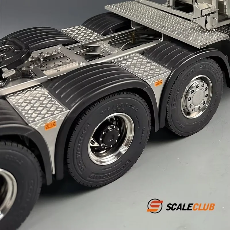 SCALECLUB 1/14 Mud Guard Skid Plate Side Lamp Warning Lamp LED Lights Side Lamp For Benz Scania MAN Tamiya LESU Truck DIY Parts