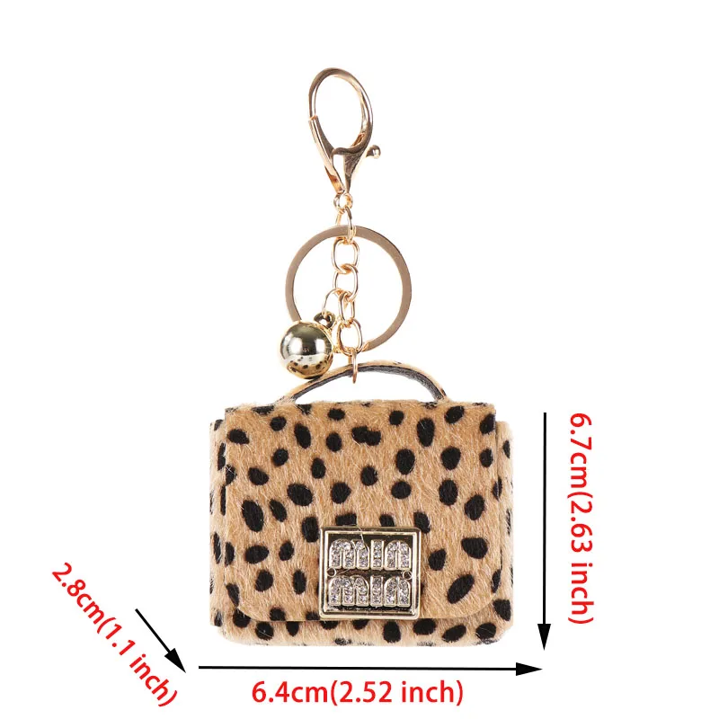 Creative Pop Leopard Print Key Chain Bag Mini Cute Coin Purse Leather Key Pocket for Women