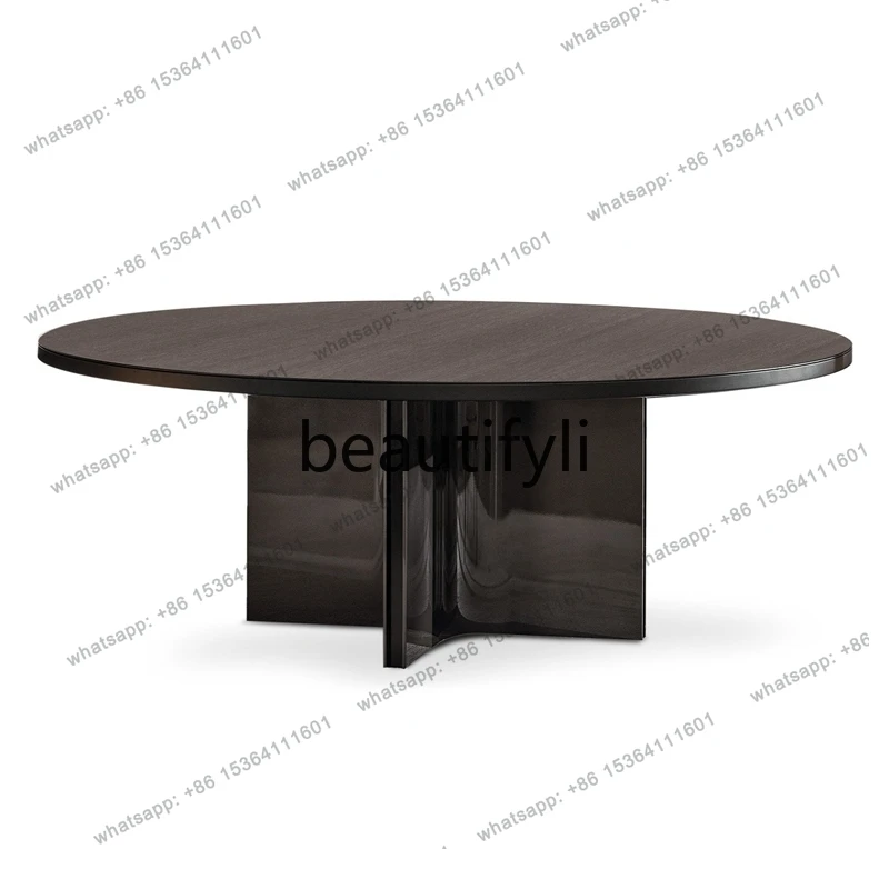 Italian minimalist style, dining table Italian furniture, high-end custom marble round dining table