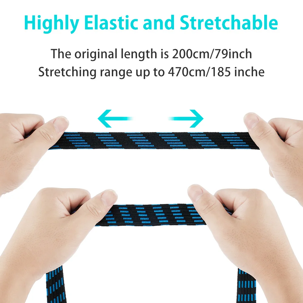 5/10Pcs 200cm Tensioning Straps with hooks Heavy Duty Luggage Bungee Straps for Motorcycle Bicycles Moving Cargo Car Roof Rack