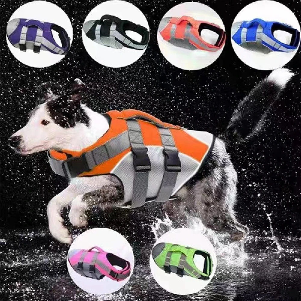 Pet Dog Life Jacket Reflective Adjustable Vest Clothes Summer Dog Swimwear Pet Clothes Puppy Safety Swimming Suit Dog Supplies