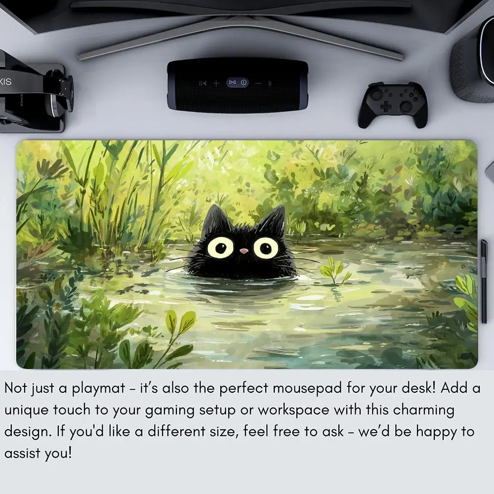 Magic Card Playmat with zone Cute black cats and plant theme MTG playmat  gathering gaming mats Desk Mat Commander Battle playmat - AliExpress