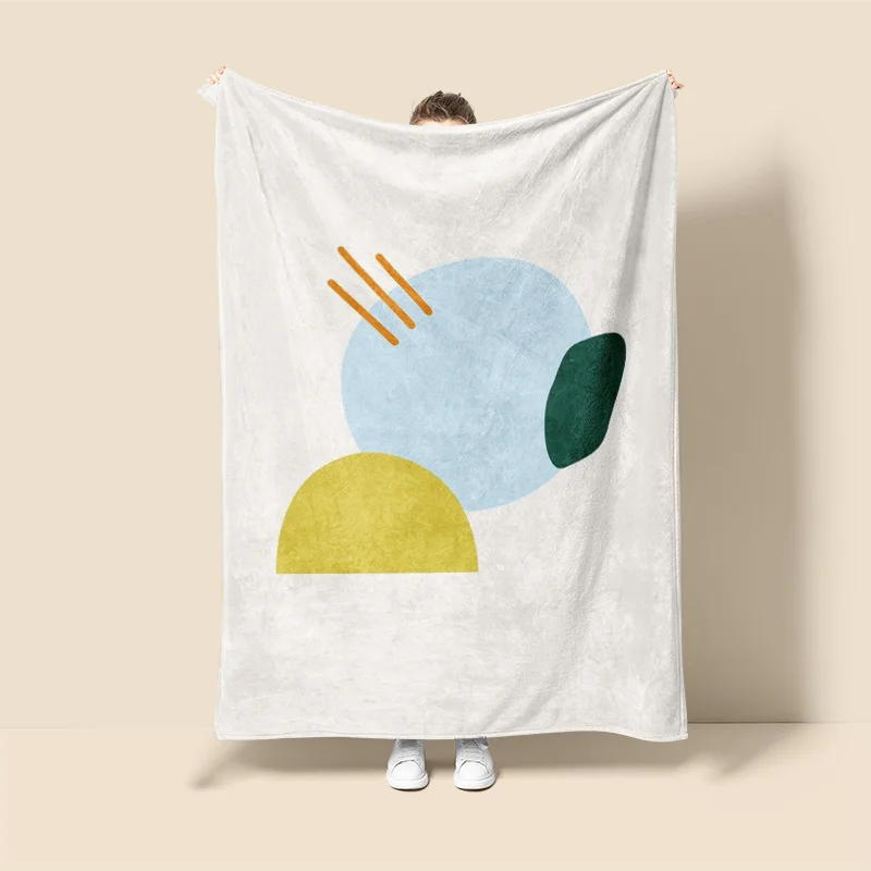 Morandi Color Blanket Abstract Botanical Graffiti Design Scandinavian Minimalist Sofa Blanket Cafe Home Dual Purpose