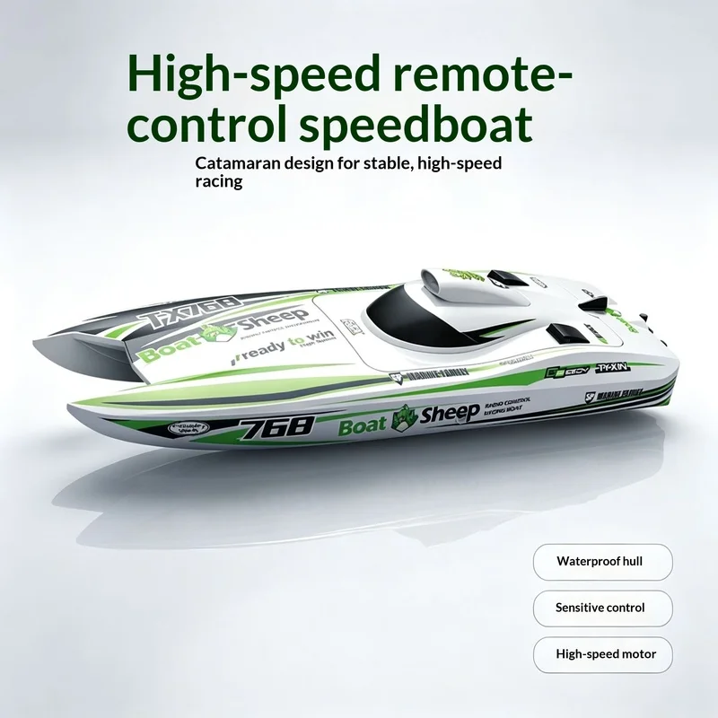 Brushless High-Speed Turbo RC Boat Large Size Waterproof Electric Remote Control Boat Water Racing Toy for Hobby Players