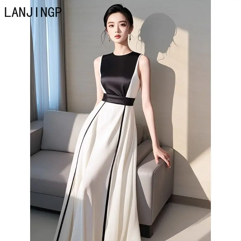 

French noble and elegant evening dress women's 2025 summer light luxury high-end banquet socialite dress