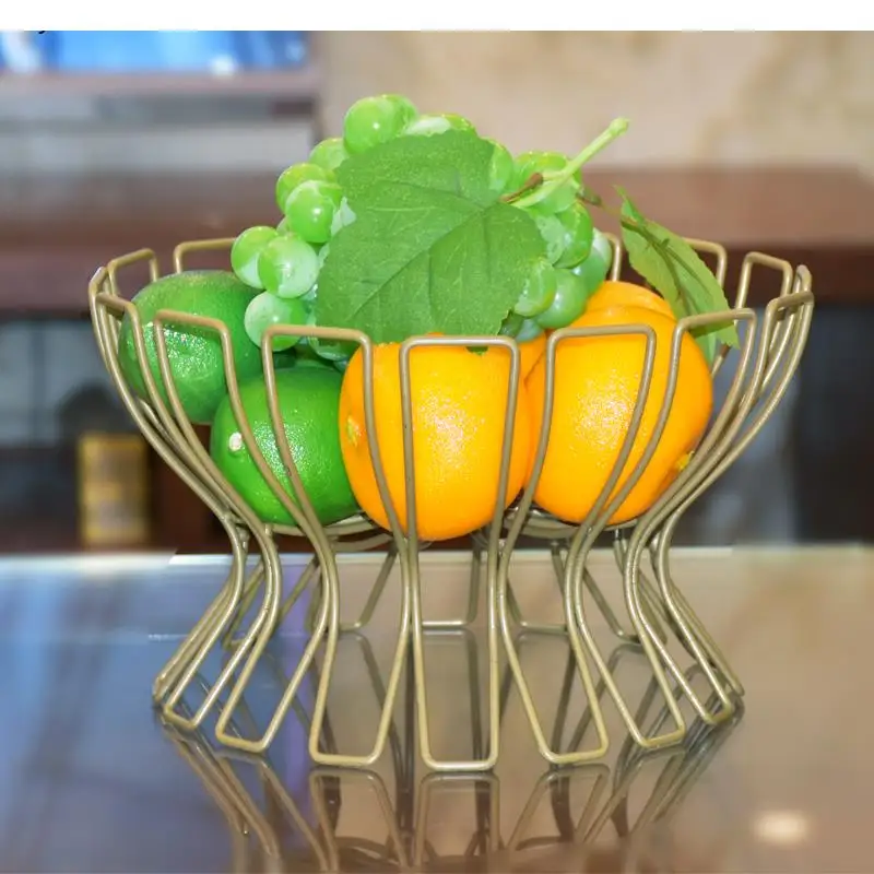 

Fruit Storage Rack Creative Fruit Basket Living Room Kitchen Storage Rack Round Storage Basket Dried Fruit Plate Home Decoration