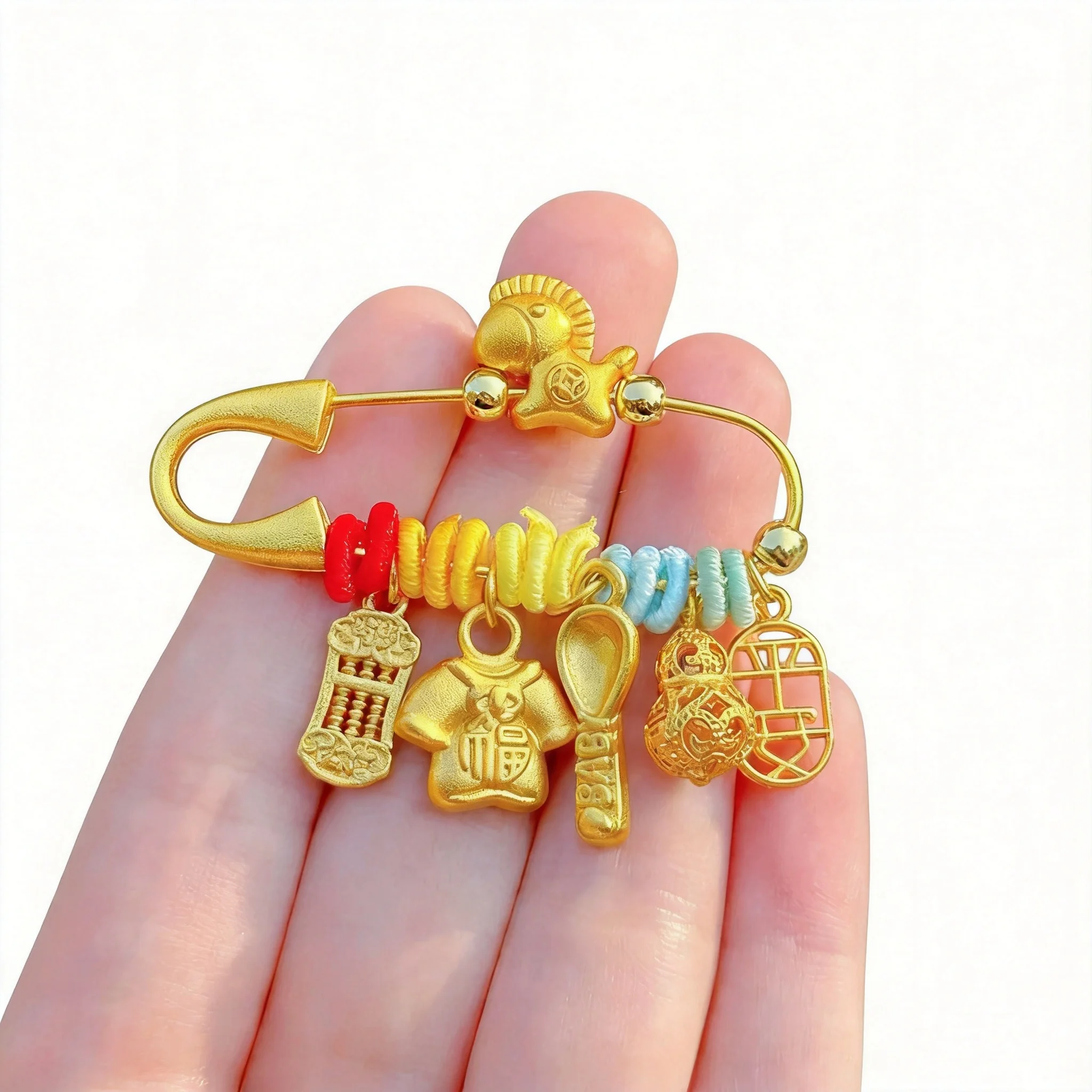 Traditional Chinese Style 2026 Year Of The Horse Lucky Brooch Colorful Weave Fortune Blessing Safety Pin Good Luck Wealth Jewelr