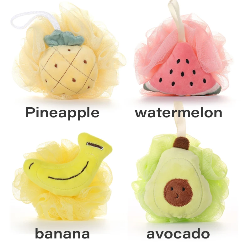 

Новейший милый фруктовый цветок для ванны, детский шарик для ванны, лента, цветок для ванны, женский мягкий и приятный для кожи скраб для детской ванны, практичный