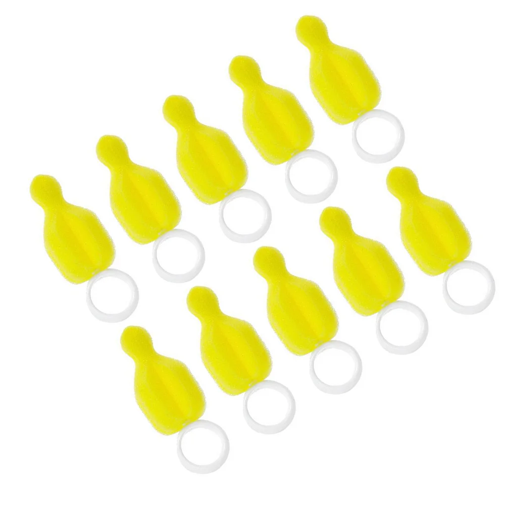 20pcs Portable Baby Bottle Teat Brush Durable Cleaning Brush Sponge Pacifier Cleaning Brush for Baby Home Outdoor (Yellow)