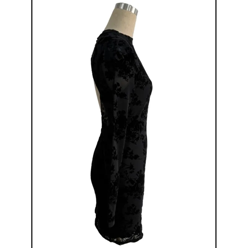 Neues sexy, figurbetontes, figurbetontes Kleid mit Rückenausschnitt und Ausschnitten für Damen im Herbst