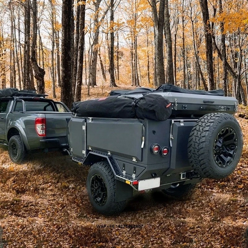 New Model Overland Enclosed Luggage Camping Trailer With Top Roof Tent