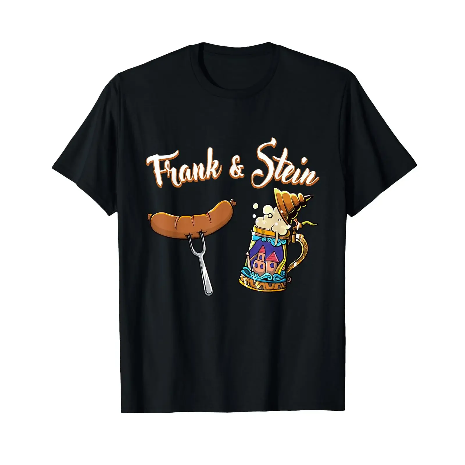 Frank Stein Oktoberfest Funny Bratwurst Beer German Food T Shirt vintage Washed Versatile Top For Everyday Wear Stylish fashion