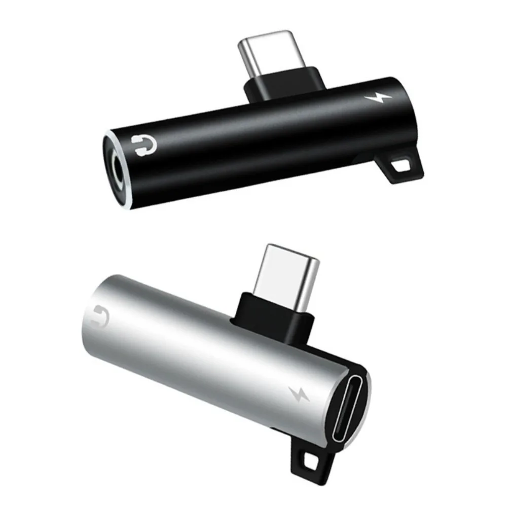 Aluminum 3.5mm Adapter Dual Adapter Simultaneous Charging Audio Splitter Sound Converter 2 in 1 Type C Adapter For Earphone