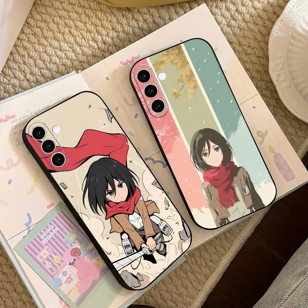 Mikasa Ackerman Attack on Titan Phone Case For Samsung Galaxy A73,A72,A71,A70,A53,A52,A51,Others Soft Black Cover