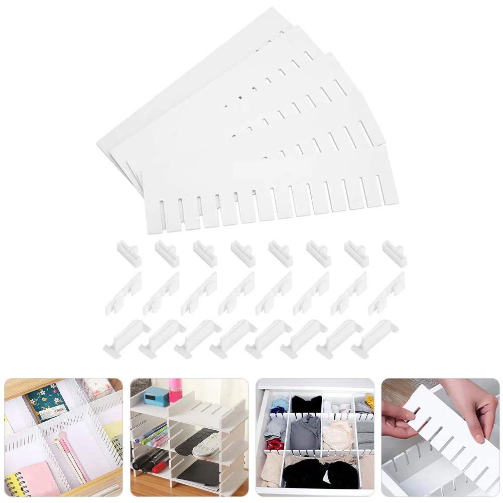 

1 Set Adjustable Diy Plastic Drawer Dividers For Closet Dresser Organizer Partition Home Storage Socks Underwear Makeup Office