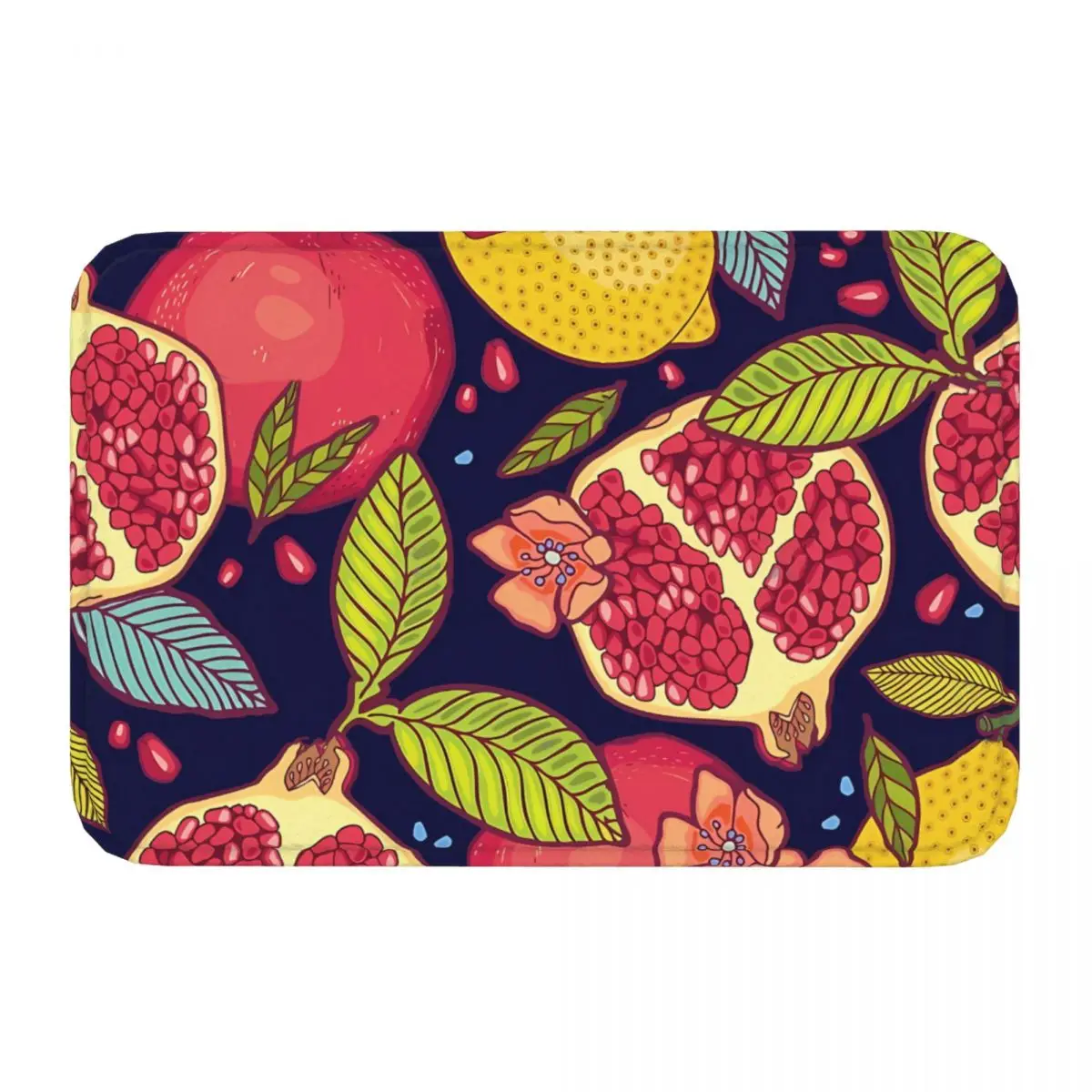 Fruit Lemon Non-slip Doormat Mysterious Tropical Garden Drawstring Living Room Kitchen Mat Prayer Carpet Home Pattern Decor