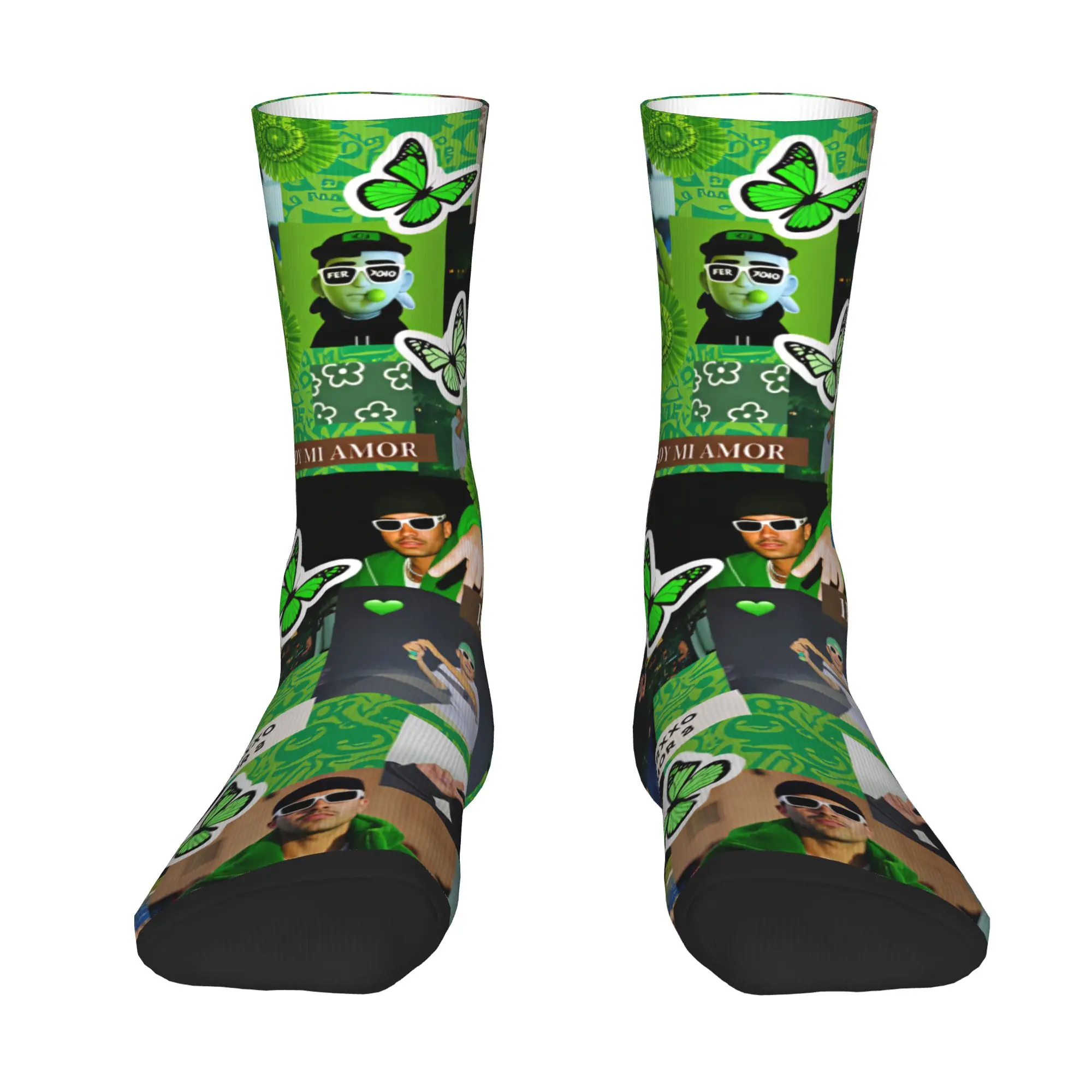 Kawaii Colombian F-Feids f-Ferxxos Socks Men Women Warm 3D Printing Rapper Rap Music Singer Sports Basketball Socks