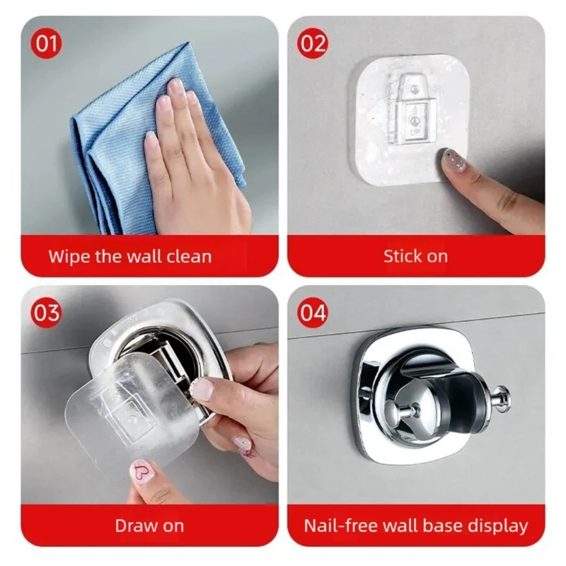 

Многоразовые кронштейны для душа, инструмент, простая установка, ABS, вращение на 360 градусов, настенные органайзеры, для