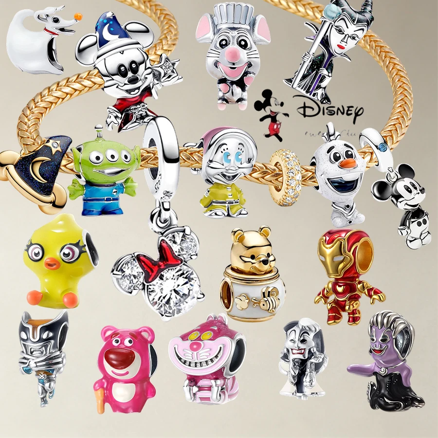

Hot Selling Disney Cartoon Charms Beads,Mickey Mouse Winnie Snowman Pendant Beads,DIY Jewelry Making Gifts For Women Girls Fans.