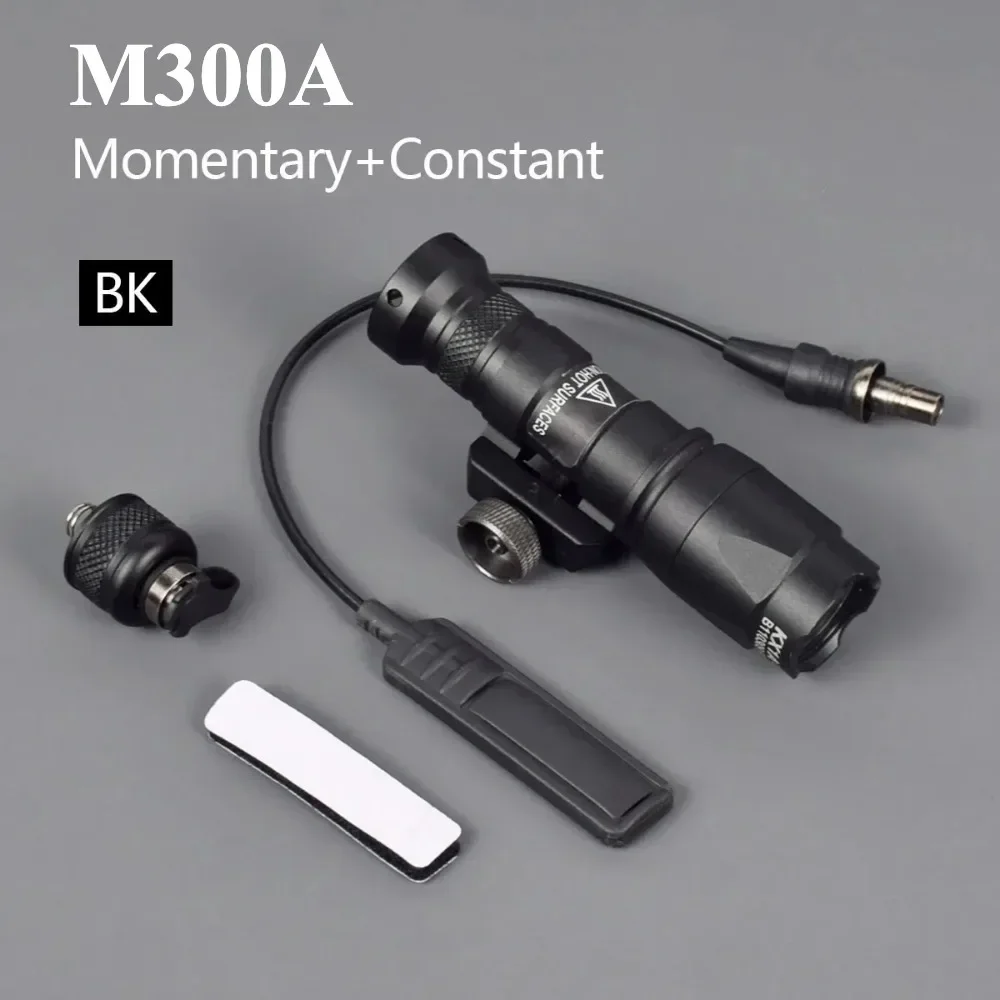 

Tactical M300A/M600C LED Flashlight AR15 Rifle Spotlight with Pressure Switch Scout Light Gun Lamp Fit 20mm Rail Outdoor Hunting