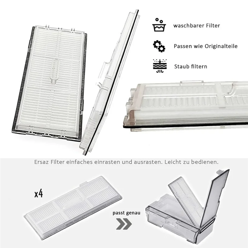 A94E-For Roborock S8 S8 Pro Ultra S8 + قطع الغيار فرشاة جانبية رئيسية ممسحة قماش فلتر HEPA إكسسوارات قطع غيار