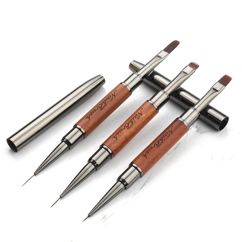 Długopis do paznokci z dwoma końcówkami, do fototerapii, akrylowy pędzel do zdobienia paznokci, pędzel do malowania, pędzel do żelu UV, pędzel do przedłużania żelu, narzędzia do manicure.