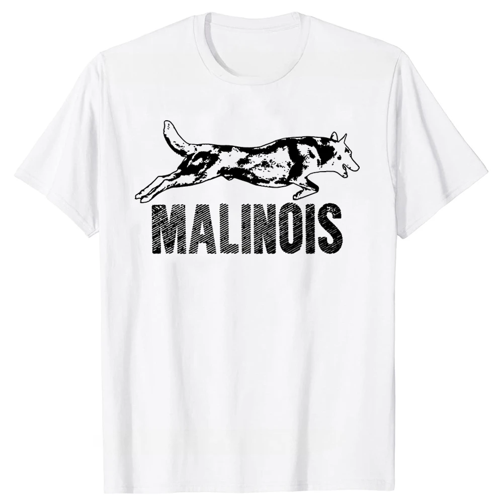 Round Neck Short-Sleeve Fashion Tshirt Clothing Casual Basic T-shirts Funny Malinois Belgian Shepherd Dog T Shirts Tee Tops