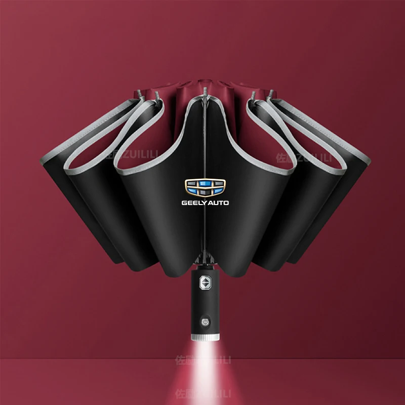 Car Automatic Folding Windproof Sunshade Umbrella For GEELY Geometry C Monjaro Coolray GX3 Atlas Boyue Emgrand EC7 EC8 GC6 GC9