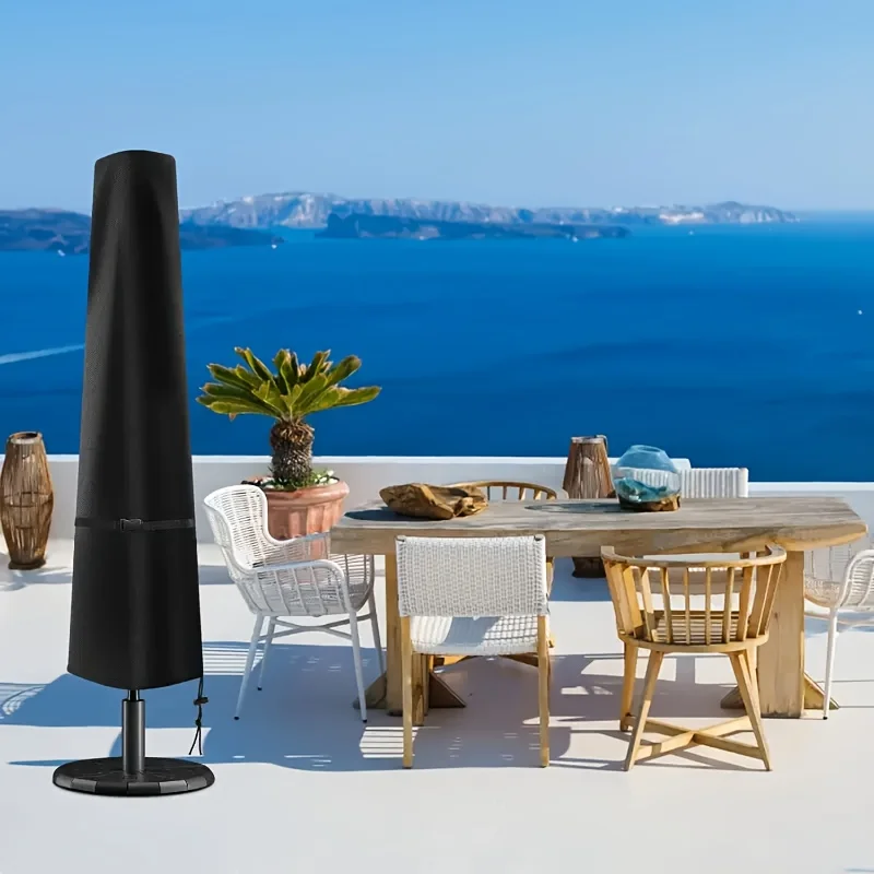 1 قطعة غطاء مظلة خارجي من قماش أكسفورد 210D عالي التحمل، للاستخدام في جميع الأحوال الجوية، مع مشبك ورباط