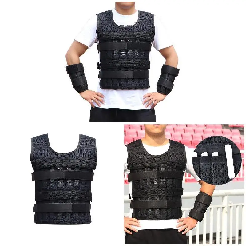 20kg Weighted Vest Adjustable Loading Weight Jacket Exercise Weightloading Vest Boxing Training Waistcoat