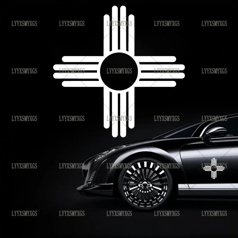

Self-Adhesive Custom New Mexico Zia Symbol Car Stickers Waterproof Sunscreen Vinyl Decal PVC wholesale Car Accessories
