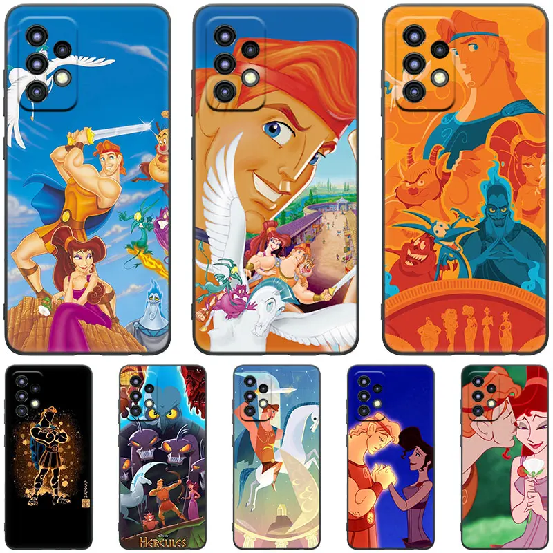 Disney Hercules Black Case For Samsung Galaxy A04S A04E A12 A13 A14 A22 A23 A32 A33 A34 A50 A51 A52S A53 A54 A70 A71 A72 A73 5G