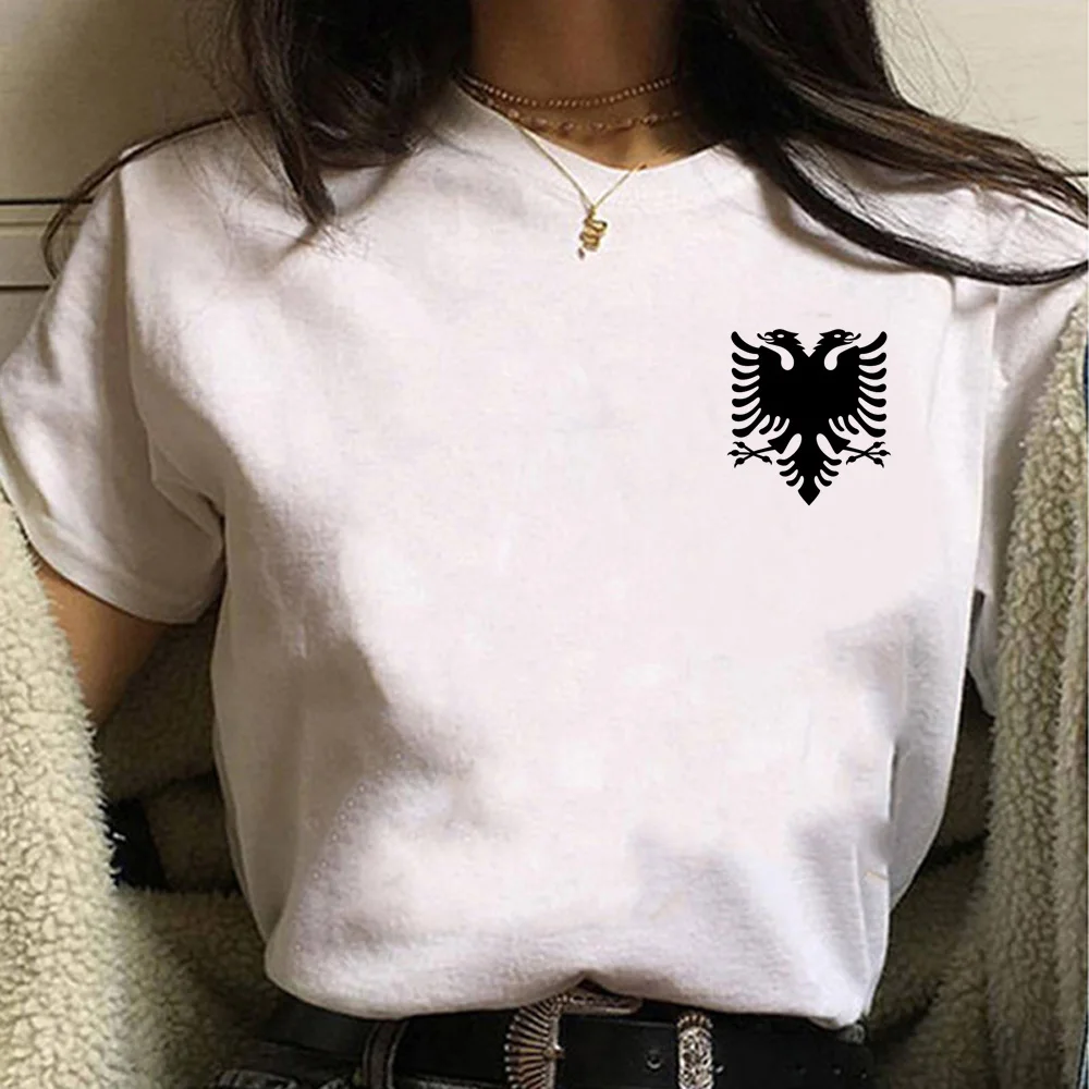 

Albania t-shirts women harajuku Tee girl anime designer clothing