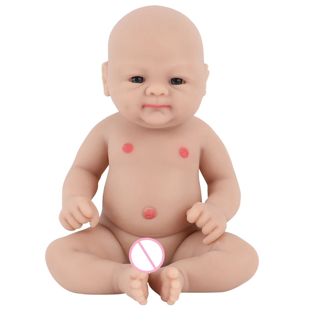 IVITA 7" Full Body Silicone Reborn Baby Doll Realistic Silicone Girl Mini Dolls DIY Newborn Toys Kit for Children Christmas Gift